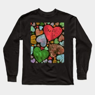 Hearty heart (red on black) Long Sleeve T-Shirt
